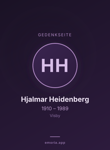 Gedenkportrait von Hjalmar Heidenberg