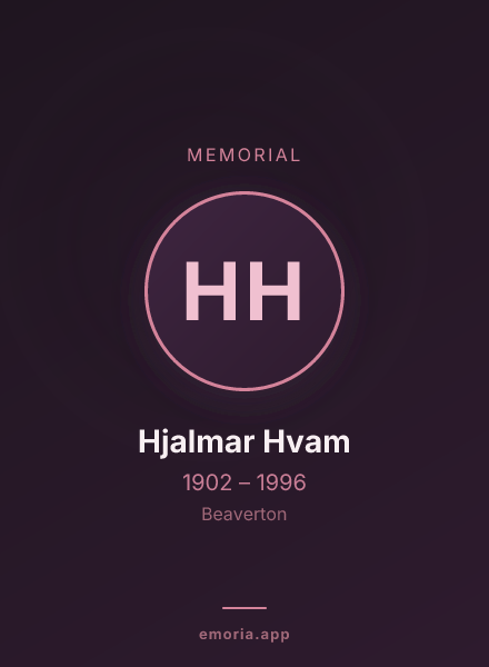 Memorial portrait of Hjalmar Hvam