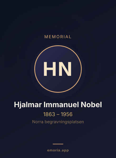 Memorial portrait of Hjalmar Immanuel Nobel