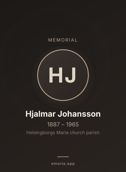 Memorial portrait of Hjalmar Johansson