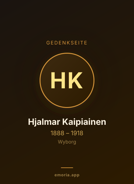 Gedenkportrait von Hjalmar Kaipiainen