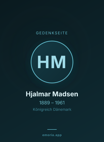 Gedenkportrait von Hjalmar Madsen