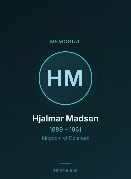 Memorial portrait of Hjalmar Madsen