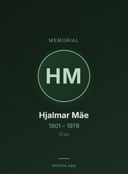 Memorial portrait of Hjalmar Mäe