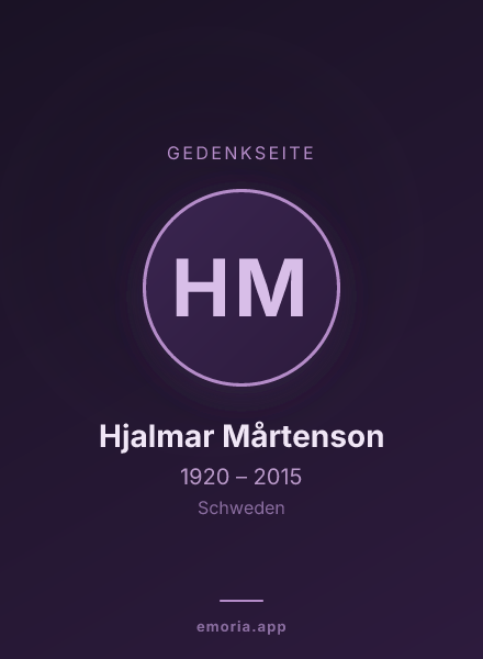 Gedenkportrait von Hjalmar Mårtenson