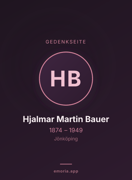 Gedenkportrait von Hjalmar Martin Bauer