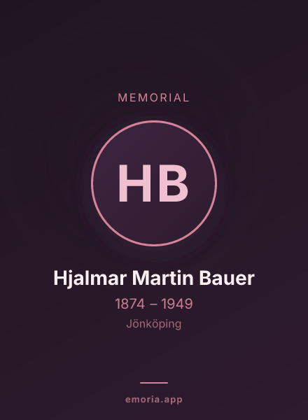 Memorial portrait of Hjalmar Martin Bauer