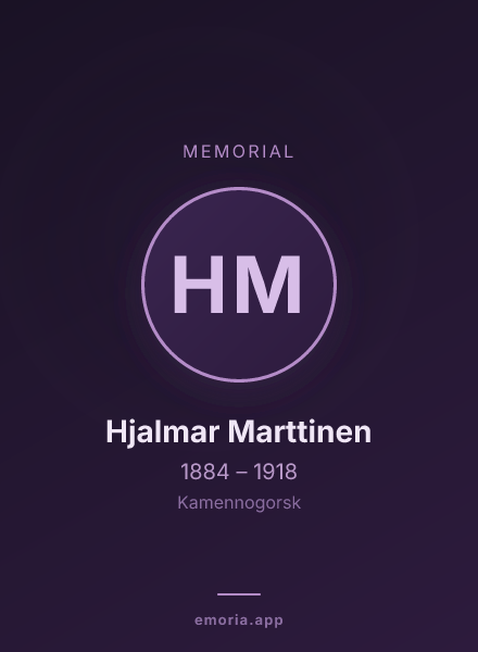 Memorial portrait of Hjalmar Marttinen