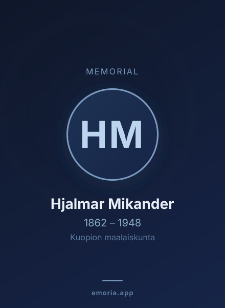 Memorial portrait of Hjalmar Mikander