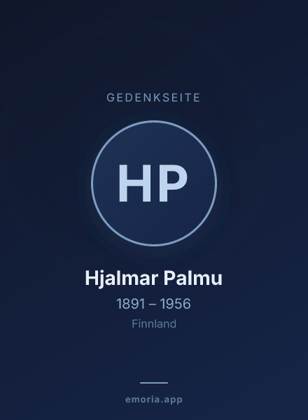 Gedenkportrait von Hjalmar Palmu