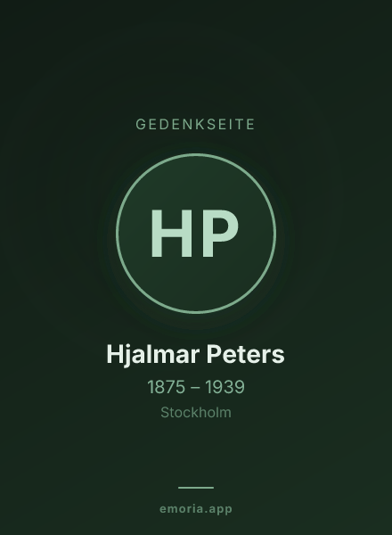 Gedenkportrait von Hjalmar Peters