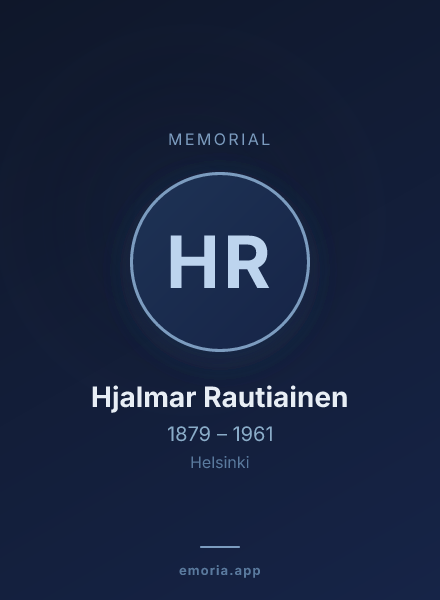 Memorial portrait of Hjalmar Rautiainen