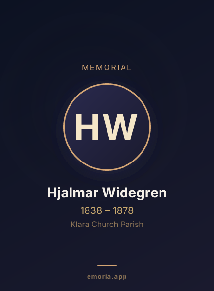 Memorial portrait of Hjalmar Widegren