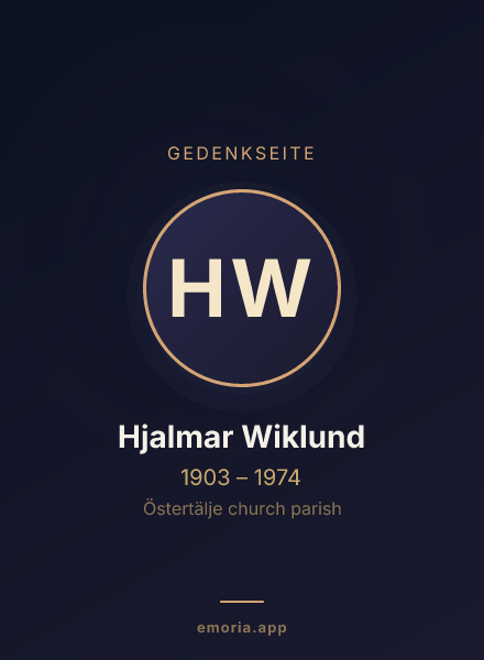 Gedenkportrait von Hjalmar Wiklund