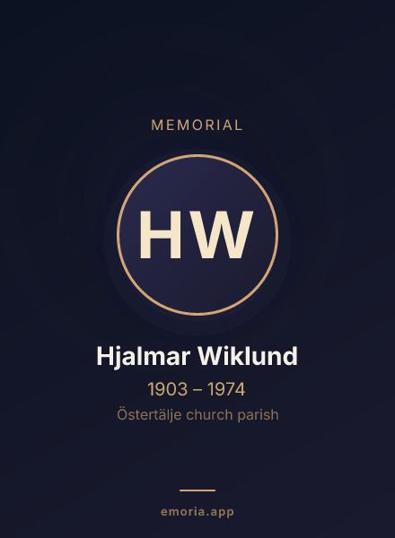 Memorial portrait of Hjalmar Wiklund