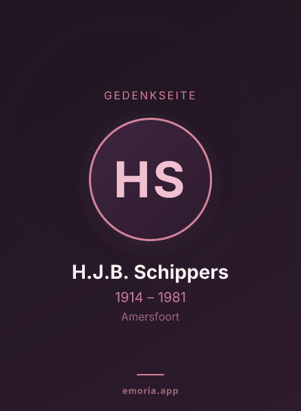 Gedenkportrait von H.J.B. Schippers
