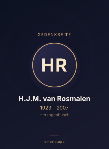 Gedenkportrait von H.J.M. van Rosmalen