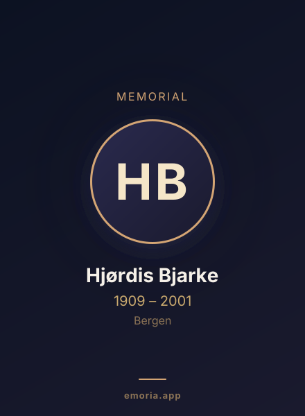 Memorial portrait of Hjørdis Bjarke