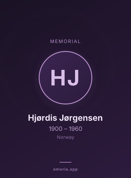 Memorial portrait of Hjørdis Jørgensen