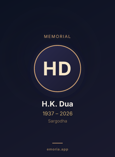 Memorial portrait of H.K. Dua
