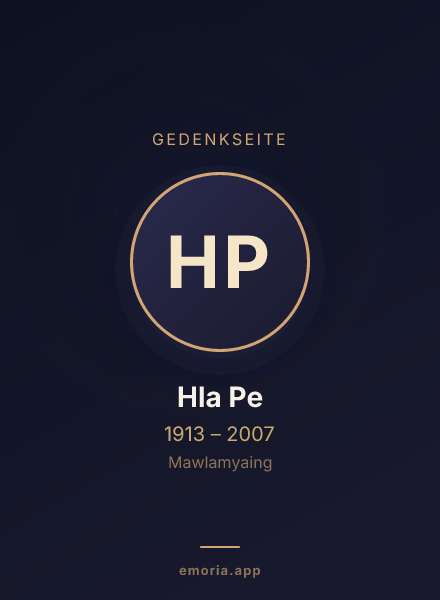 Gedenkportrait von Hla Pe