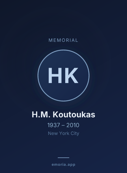 Memorial portrait of H.M. Koutoukas