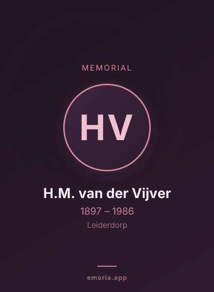 Memorial portrait of H.M. van der Vijver
