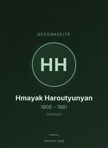 Gedenkportrait von Hmayak Haroutyunyan