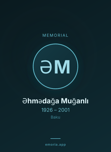 Memorial portrait of Əhmədağa Muğanlı