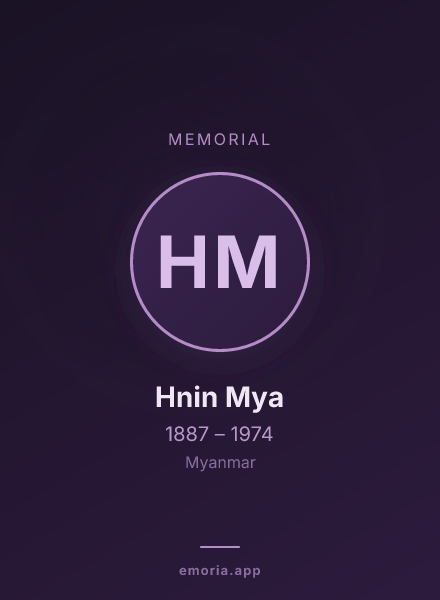 Memorial portrait of Hnin Mya