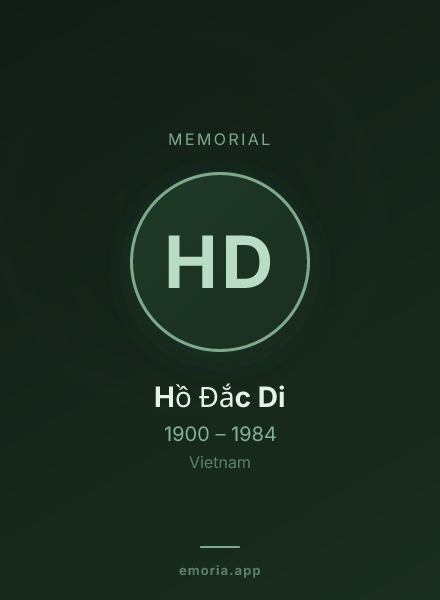 Memorial portrait of Hồ Đắc Di