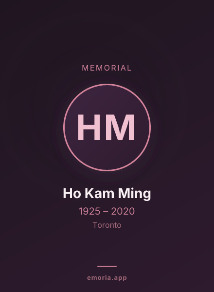 Memorial portrait of Ho Kam Ming