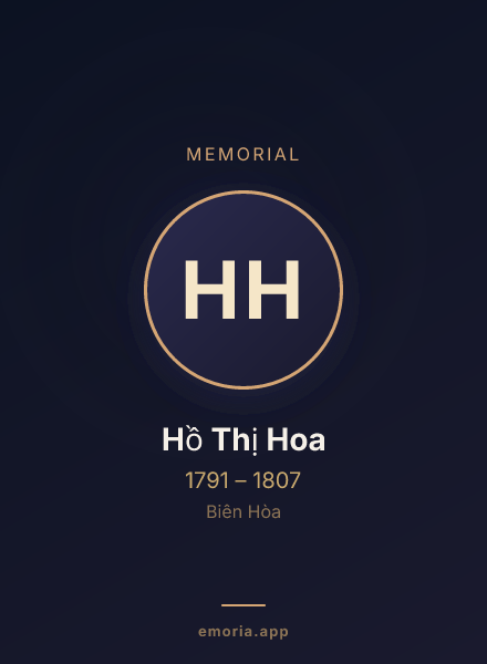 Memorial portrait of Hồ Thị Hoa