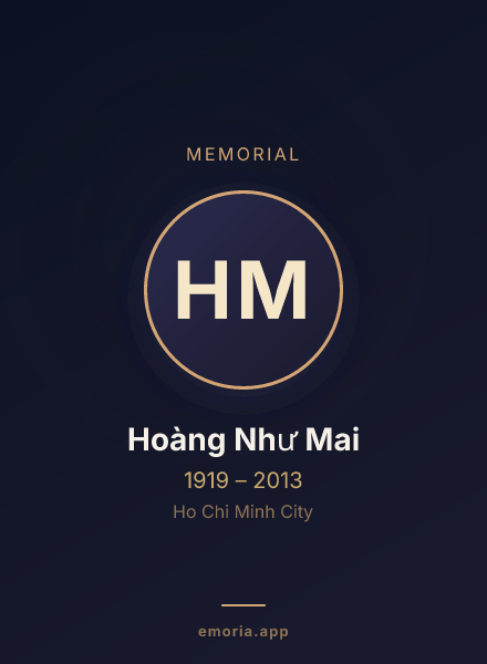 Memorial portrait of Hoàng Như Mai