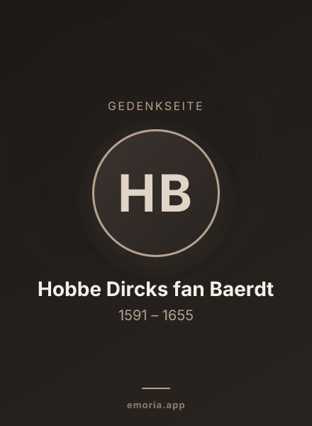 Gedenkportrait von Hobbe Dircks fan Baerdt