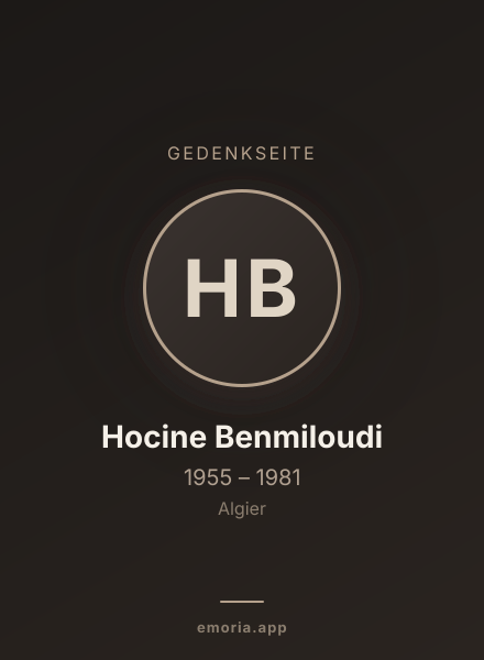Gedenkportrait von Hocine Benmiloudi