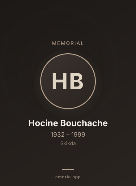 Memorial portrait of Hocine Bouchache