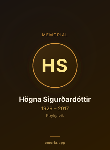 Memorial portrait of Högna Sigurðardóttir