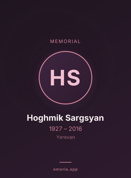 Memorial portrait of Hoghmik Sargsyan