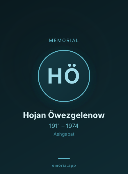 Memorial portrait of Hojan Öwezgelenow