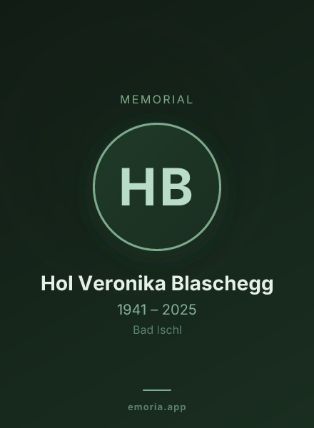 Memorial portrait of Hol Veronika Blaschegg