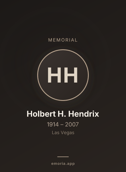 Memorial portrait of Holbert H. Hendrix