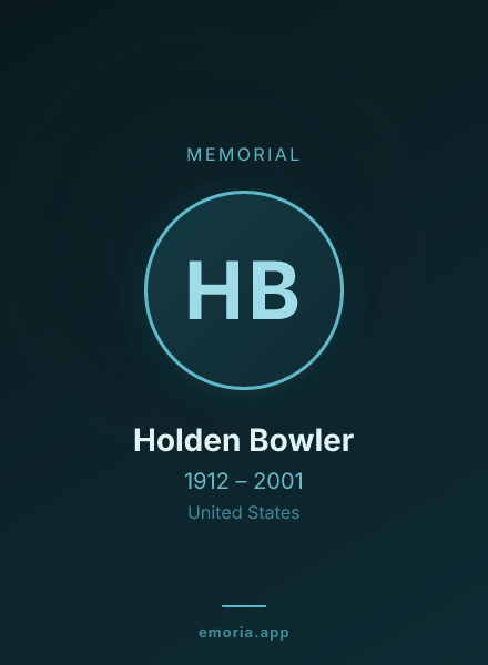 Memorial portrait of Holden Bowler