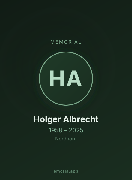 Memorial portrait of Holger Albrecht