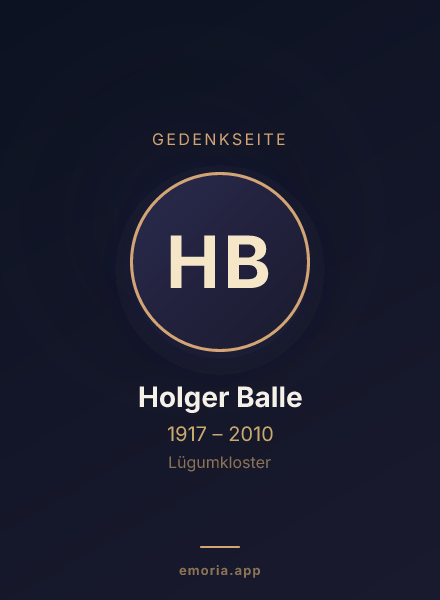 Gedenkportrait von Holger Balle