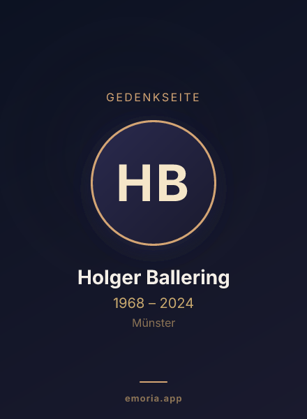 Gedenkportrait von Holger Ballering