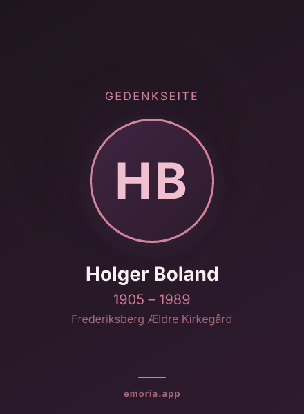 Gedenkportrait von Holger Boland