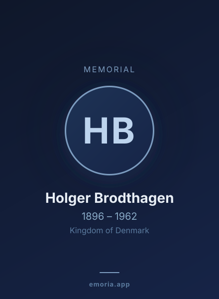 Memorial portrait of Holger Brodthagen