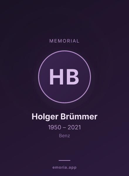 Memorial portrait of Holger Brümmer