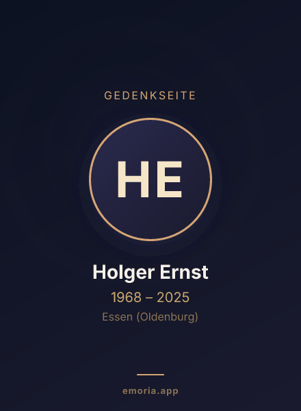 Gedenkportrait von Holger Ernst